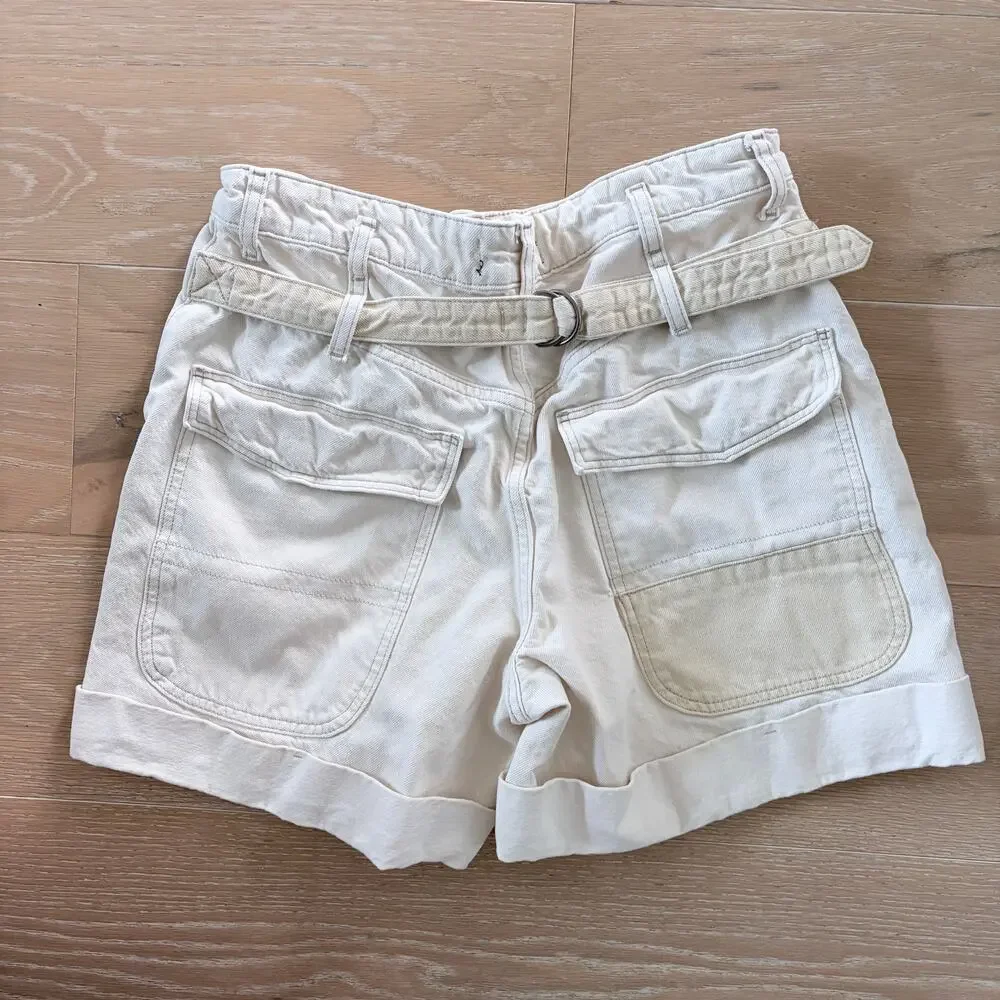 We the Free People Waterfalls Baggy Wide Leg Denim Shorts High Rise sz 29